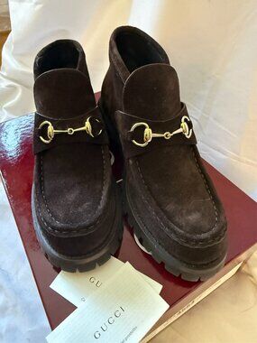 Gucci Chocolate Brown Suede Sylke Ankle Boot